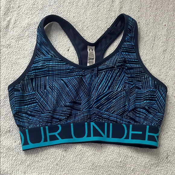 Under Armour Blue Patterned Sports Bra - Picture 1 of 3